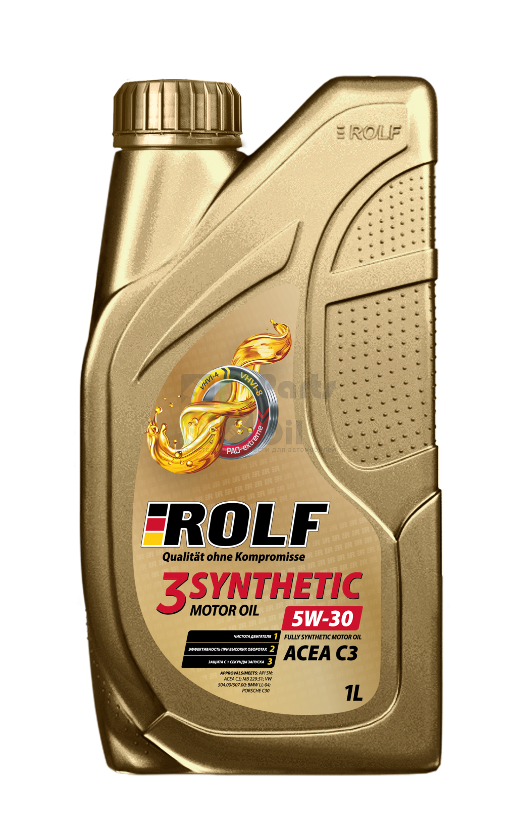 Моторное масло ROLF 3-SYNTHETIC 5W-30, ACEA С3 Синтетическое 1 л пластик