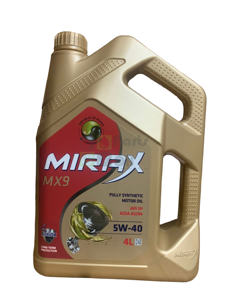 Моторное масло MIRAX MX9 SAE 5W-40, API SP, ACEA A3B4 Синтетическое 4 л