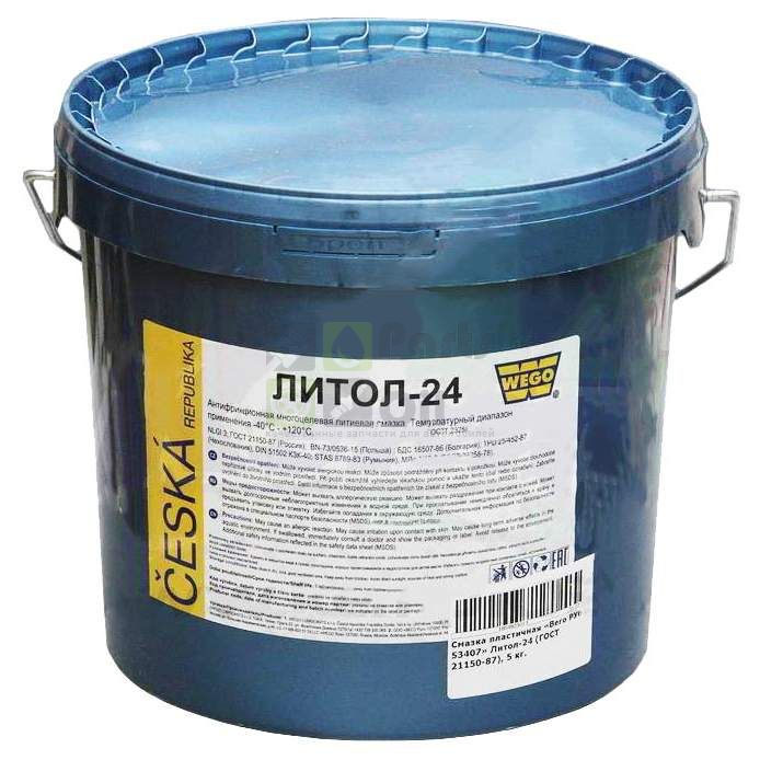Смазка пластичная Вего РУС 53407 Литол-24 (ГОСТ 21150-87), 5 кг.