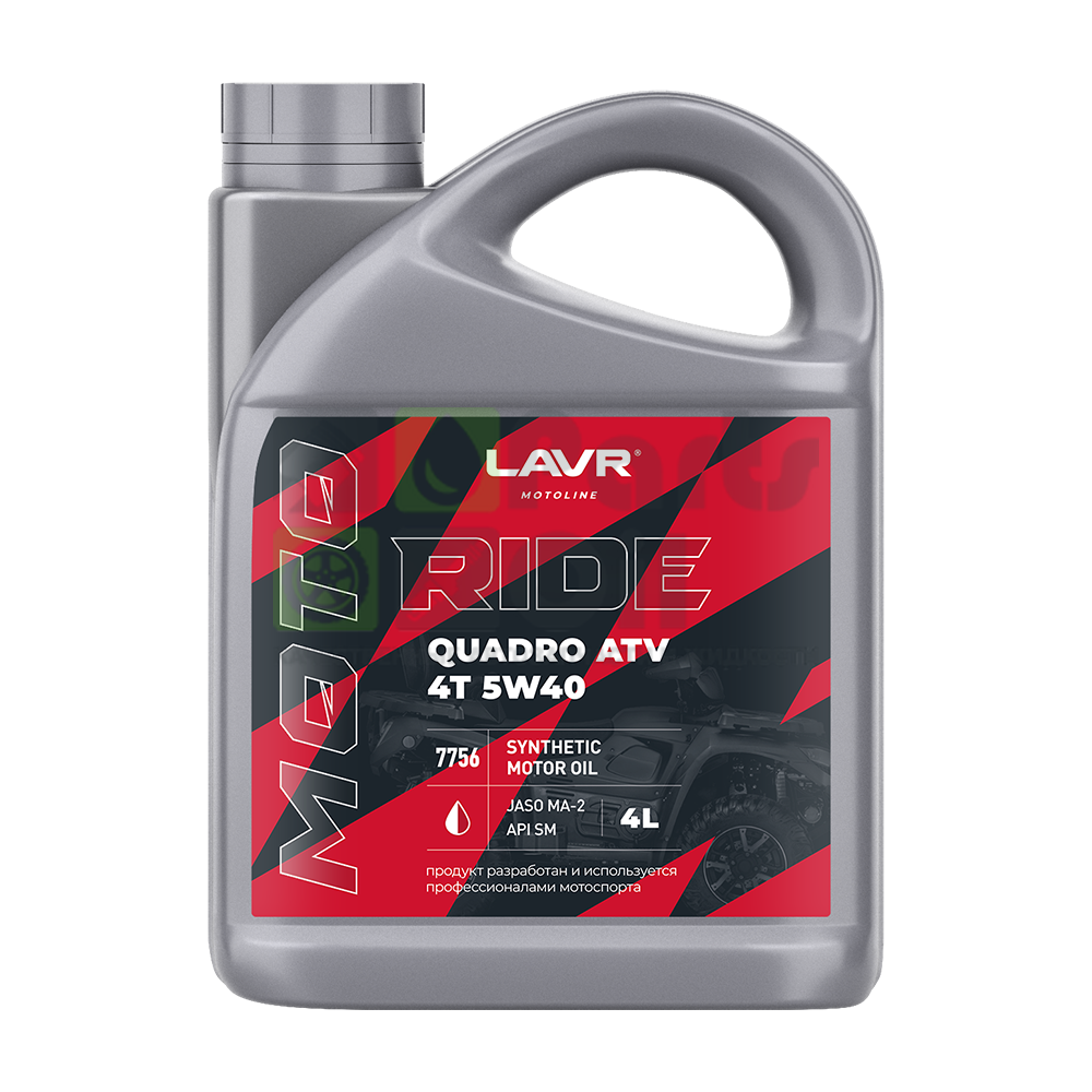 Моторное масло RIDE QUADRO 4Т 5W40 SM LAVR MOTO, 4 л  Ln7756